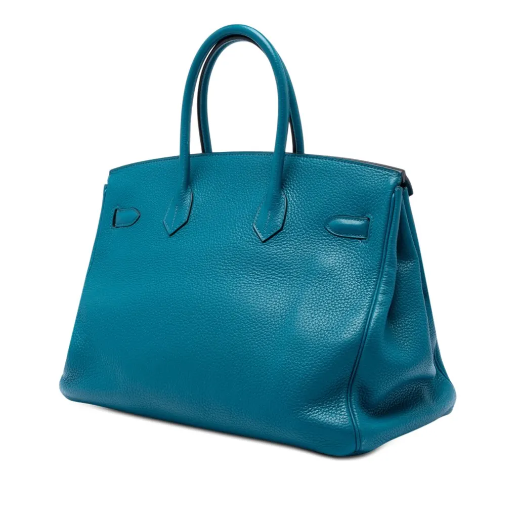 Hermès Clemence Verso Birkin Retourne 35 Blue Leather Very good - Back View