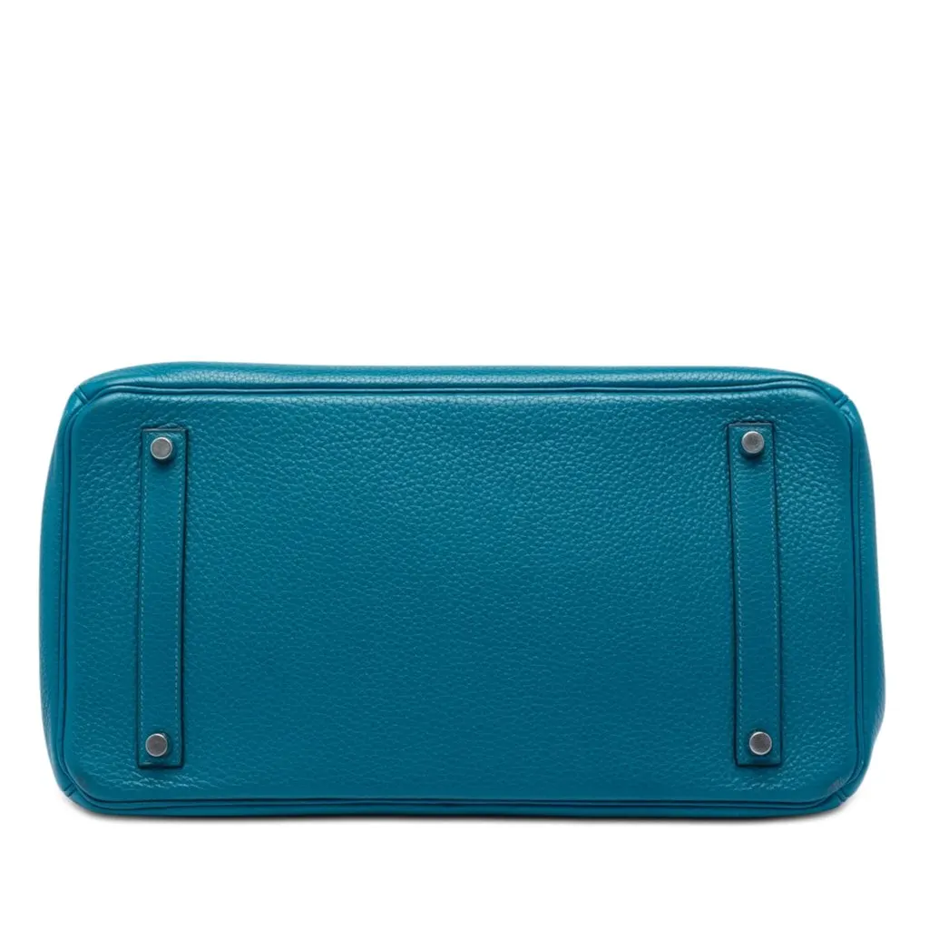 Hermès Clemence Verso Birkin Retourne 35 Blue Leather Very good - Inside View