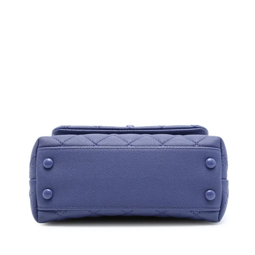 Chanel Extra Mini Quilted Caviar Incognito Coco Top Handle Bag Purple Leather Very good - Inside View