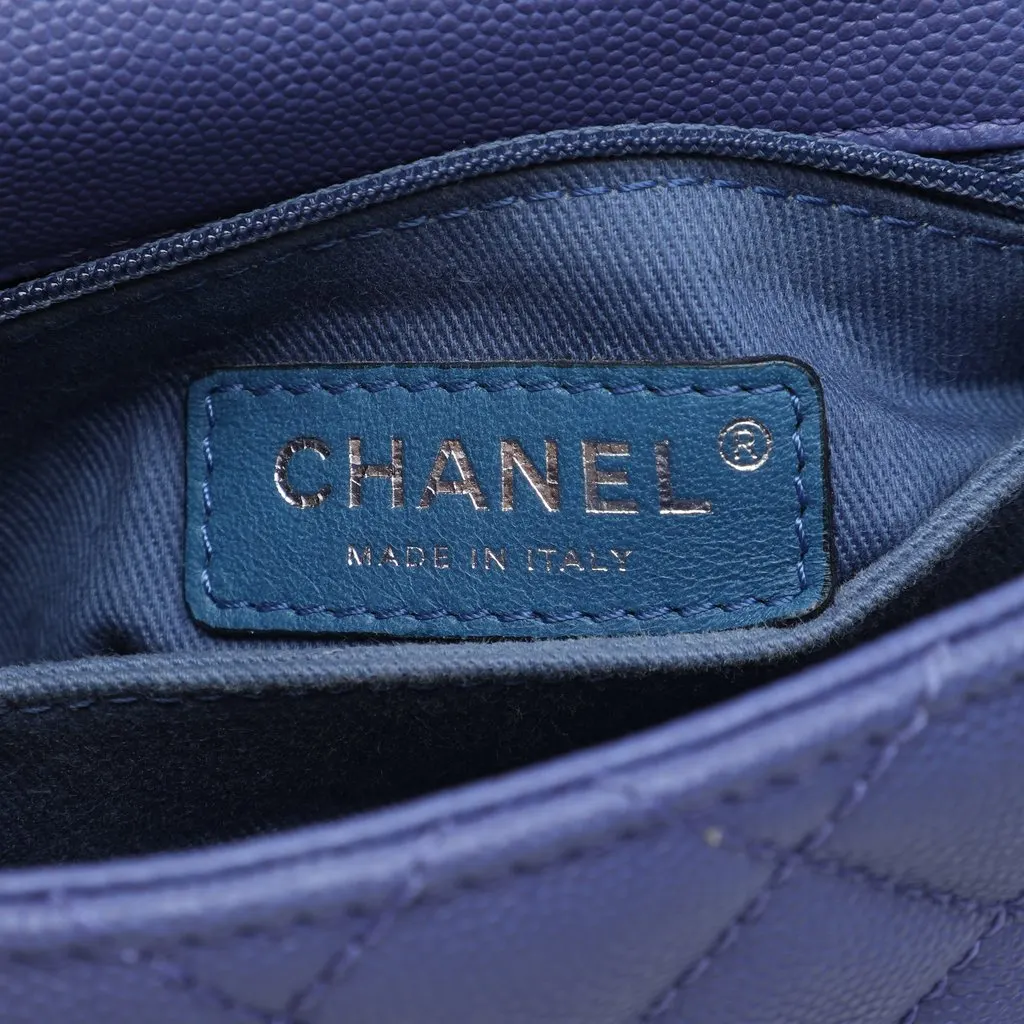 Chanel Extra Mini Quilted Caviar Incognito Coco Top Handle Bag Purple Leather Very good - Box View