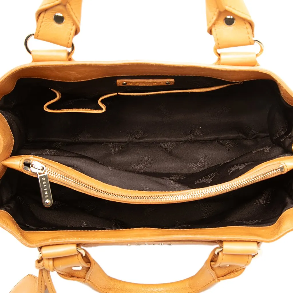 Celine Leather Boogie Pocket Handbag Yellow Leather Good - Model View