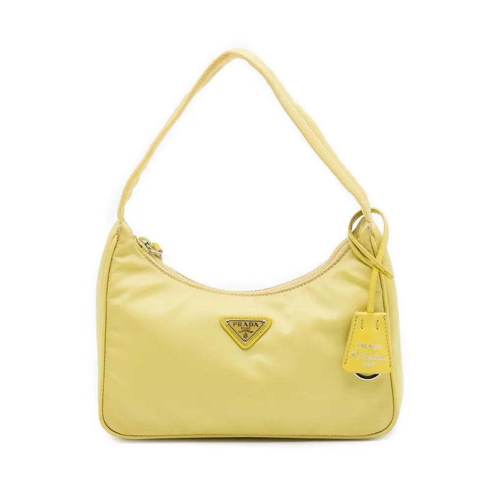 Prada Mini Tessuto Re Edition 2000 Shoulder Bag Yellow Polyamide Very good - Front View