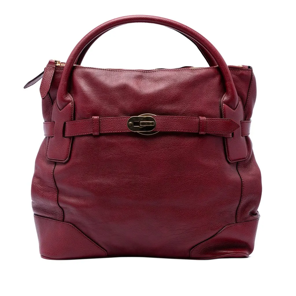 Burberry Leather Bartow Satchel Red Leather Very good - Front View