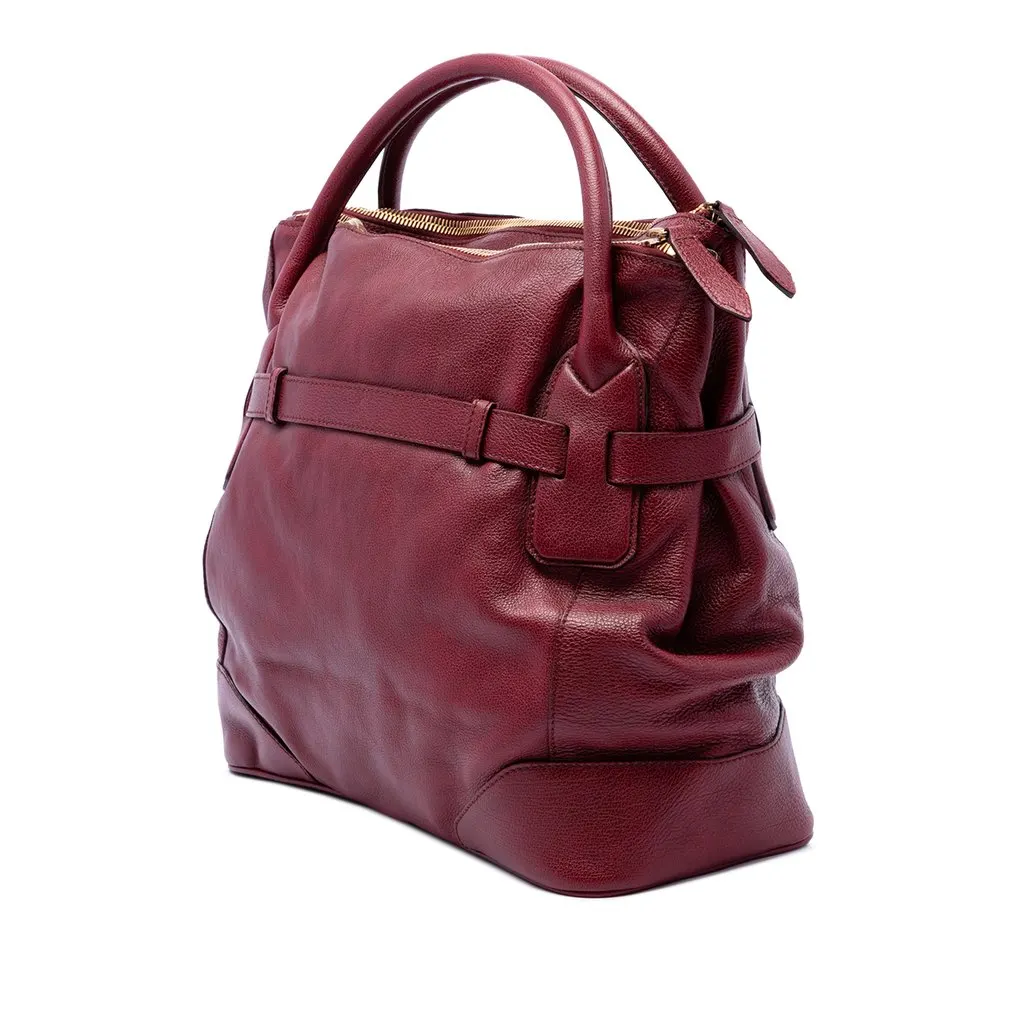 Burberry Leather Bartow Satchel Red Leather Very good - Back View