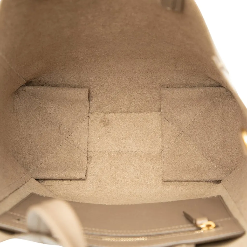 Celine Small Grained Calfskin Vertical Cabas Tote Brown Leather Good - Model View