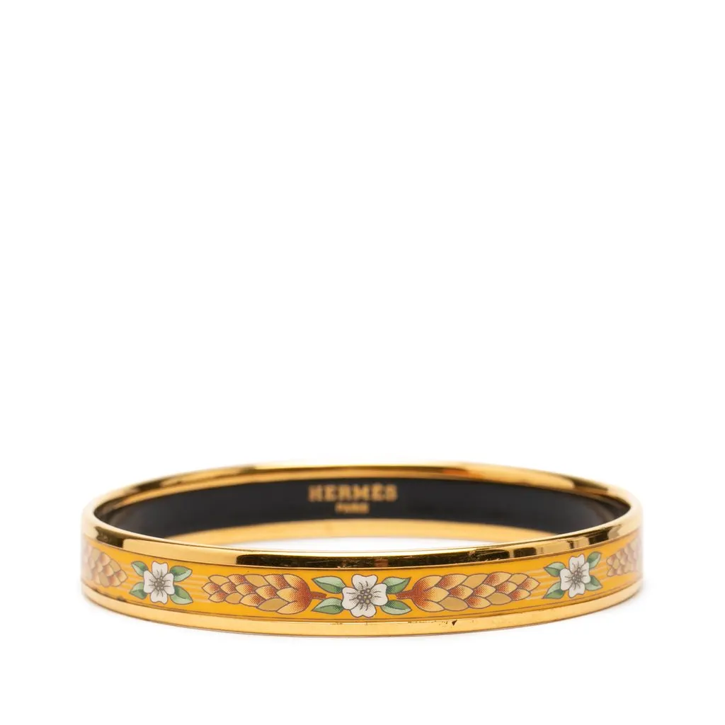 Hermès Narrow Wild Flower Enamel Bangle 65 MultiColor Very good - Front View