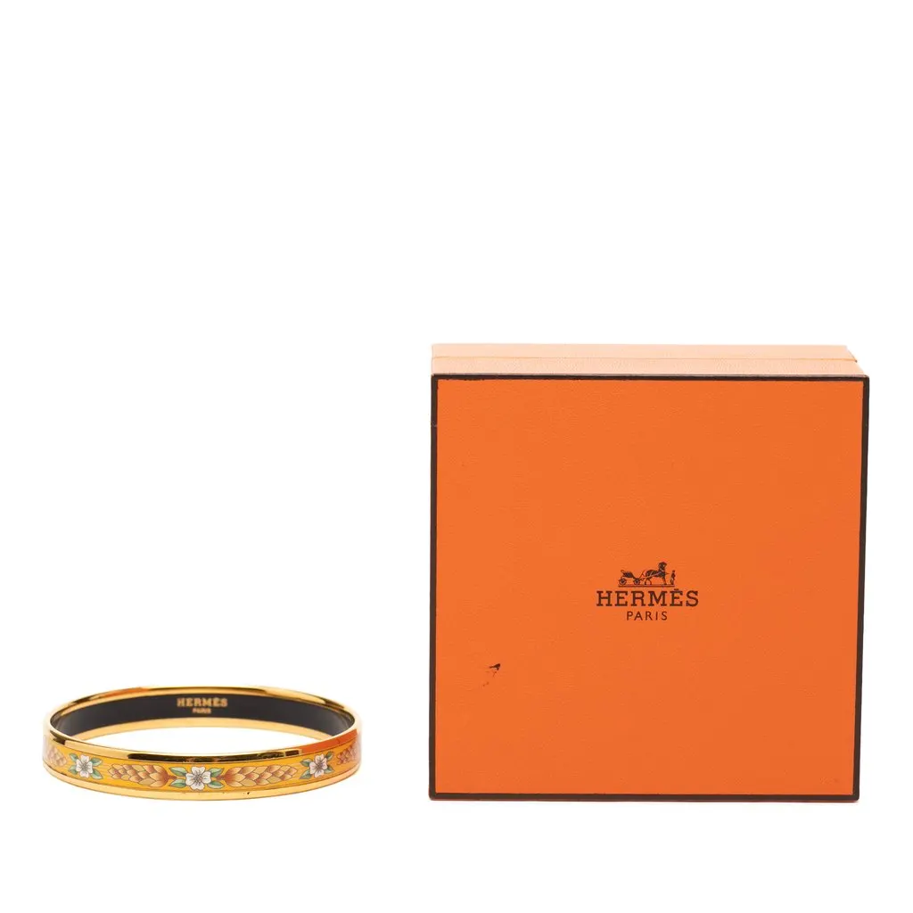Hermès Narrow Wild Flower Enamel Bangle 65 MultiColor Very good - Box View