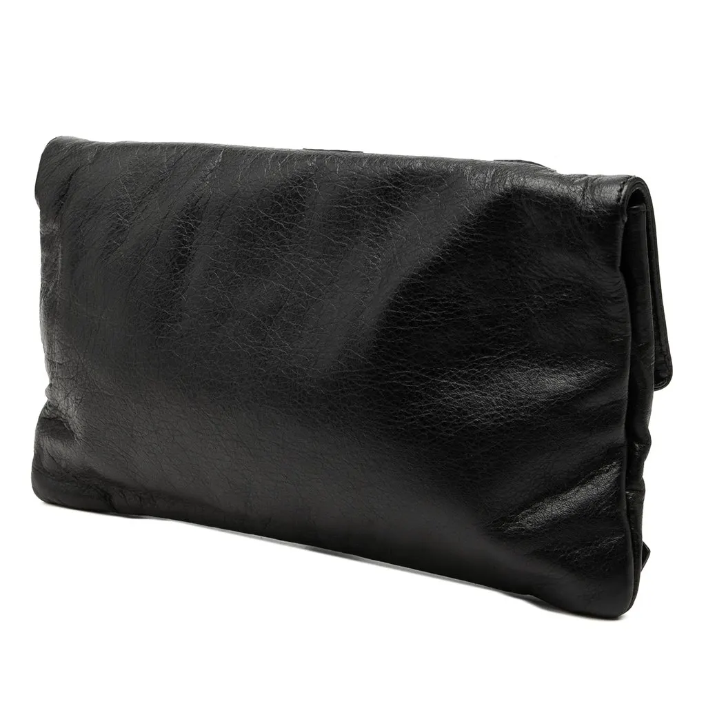 Balenciaga Lambskin Motocross Giant 21 Envelope Clutch Black Leather Very good - Back View