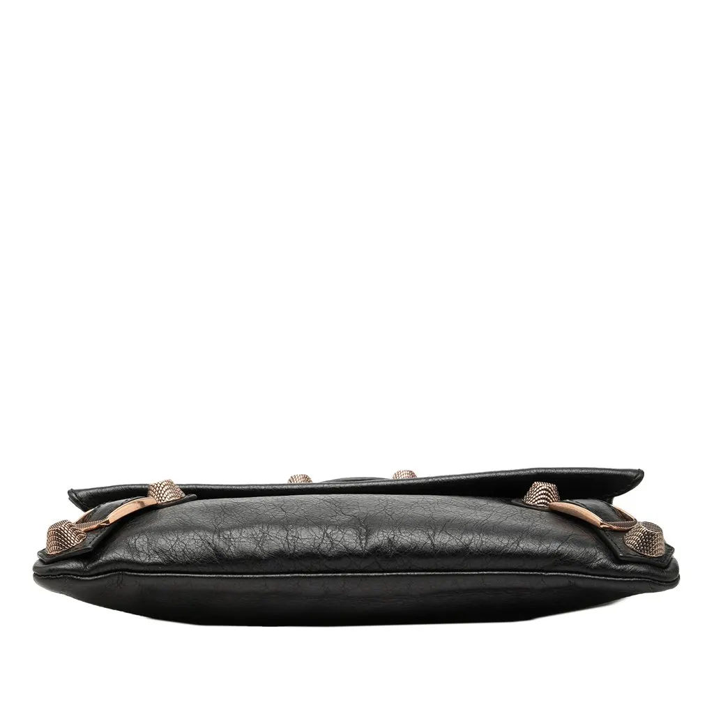 Balenciaga Lambskin Motocross Giant 21 Envelope Clutch Black Leather Very good - Inside View