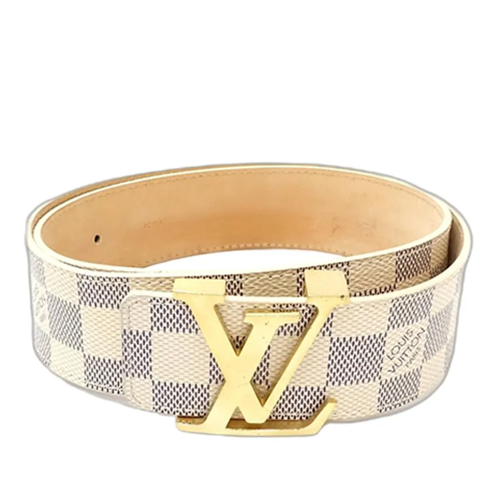 Louis Vuitton Damier Azur Initiales Belt White Very good - Front View