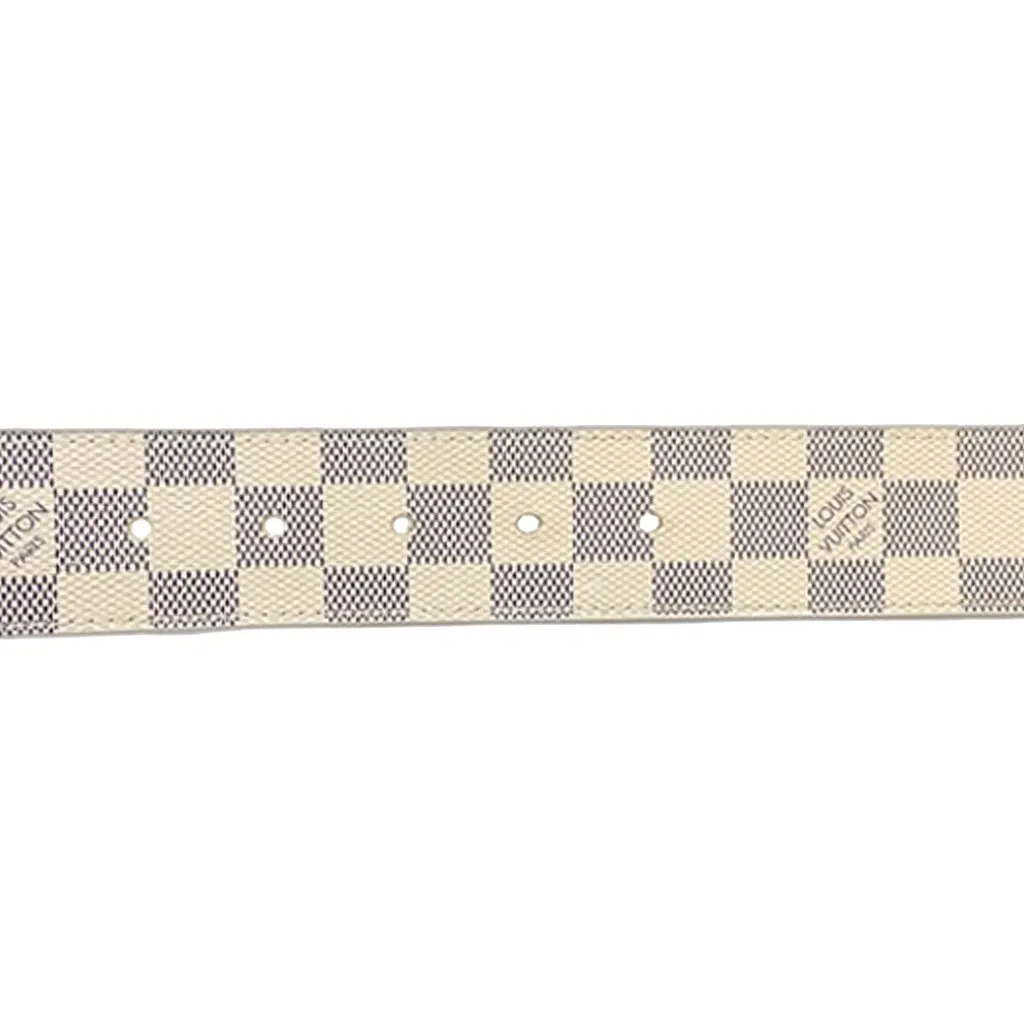 Louis Vuitton Damier Azur Initiales Belt White Very good - Back View
