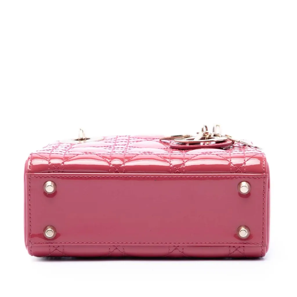 Dior Mini Patent Cannage Lady Dior Red Leather Very good - Inside View