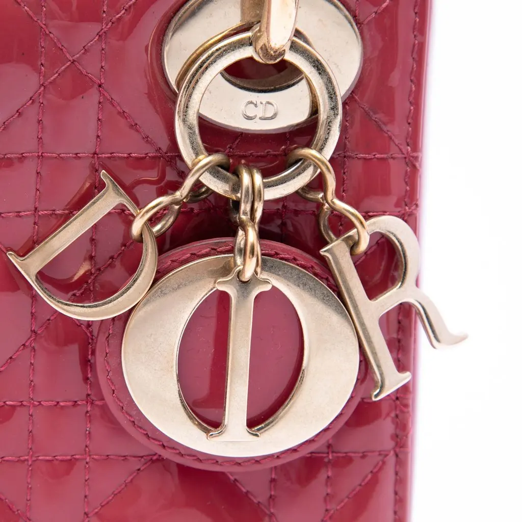 Dior Mini Patent Cannage Lady Dior Red Leather Very good - Box View