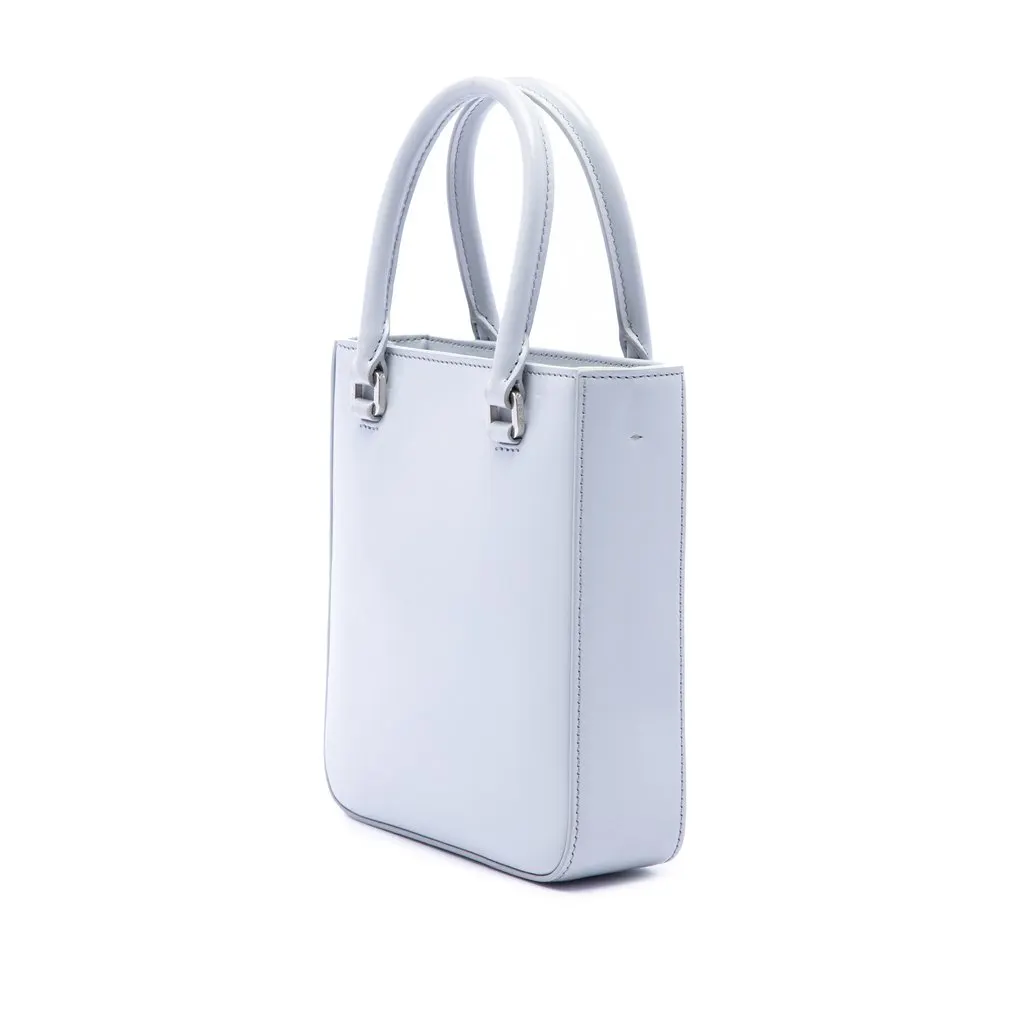 Prada Small Spazzolato Leather Satchel Blue Leather Good - Back View