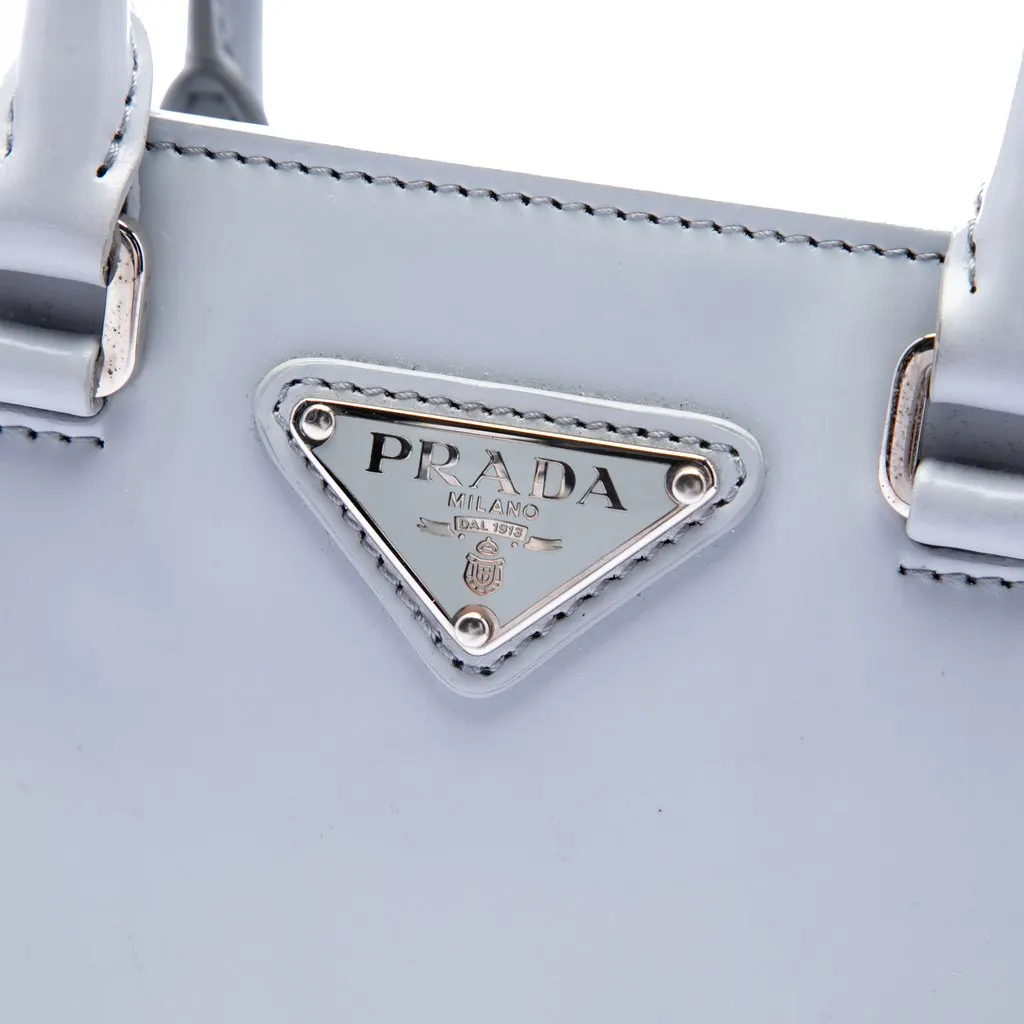 Prada Small Spazzolato Leather Satchel Blue Leather Good - Box View
