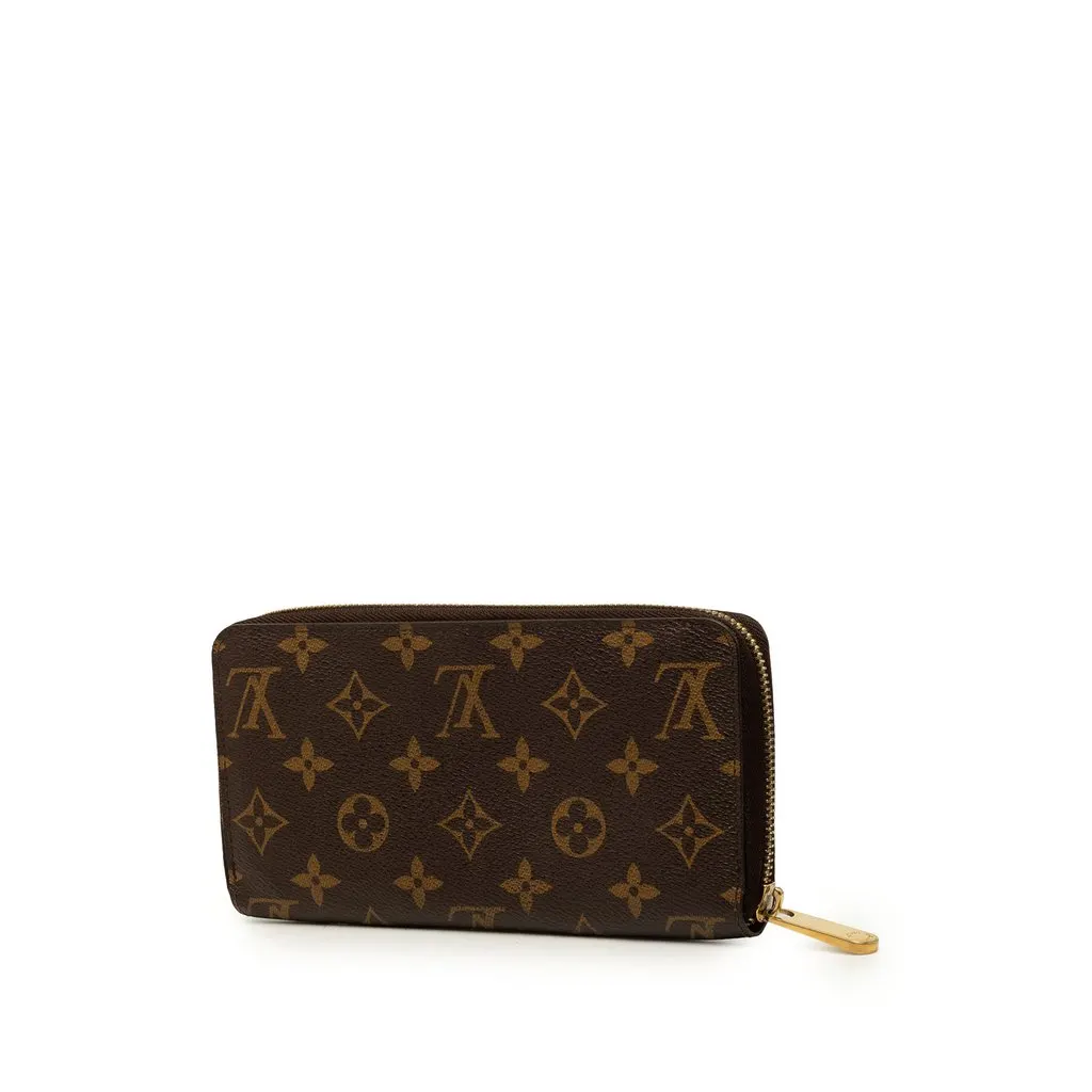 Louis Vuitton Monogram Zippy Long Wallet Brown Canvas Good - Back View