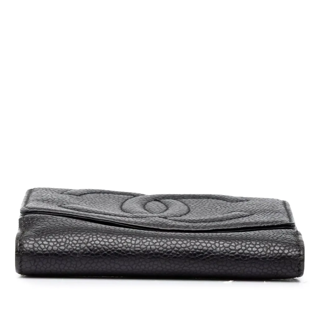 Chanel CC Caviar Compact Wallet Black Leather Very good - Inside View