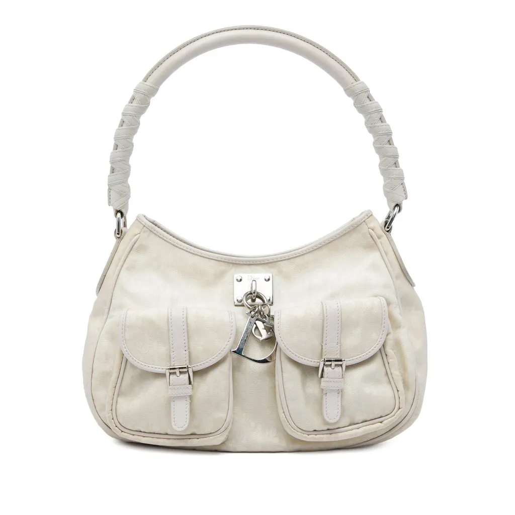 Dior Diorissimo Trotter Canvas Lovely Charm Shoulder Bag Brown Canvas Very good - Front View