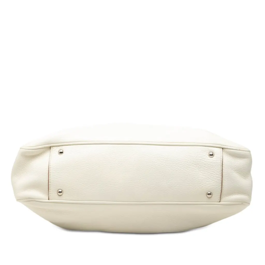 Salvatore Ferragamo Leather Gancini Convertible Tote White Leather Very good - Inside View