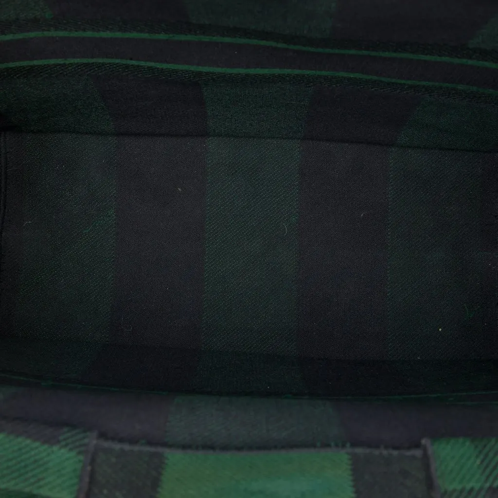 Dior Large Embroidered Canvas Checkered Book Tote Green Canvas Very good - Model View