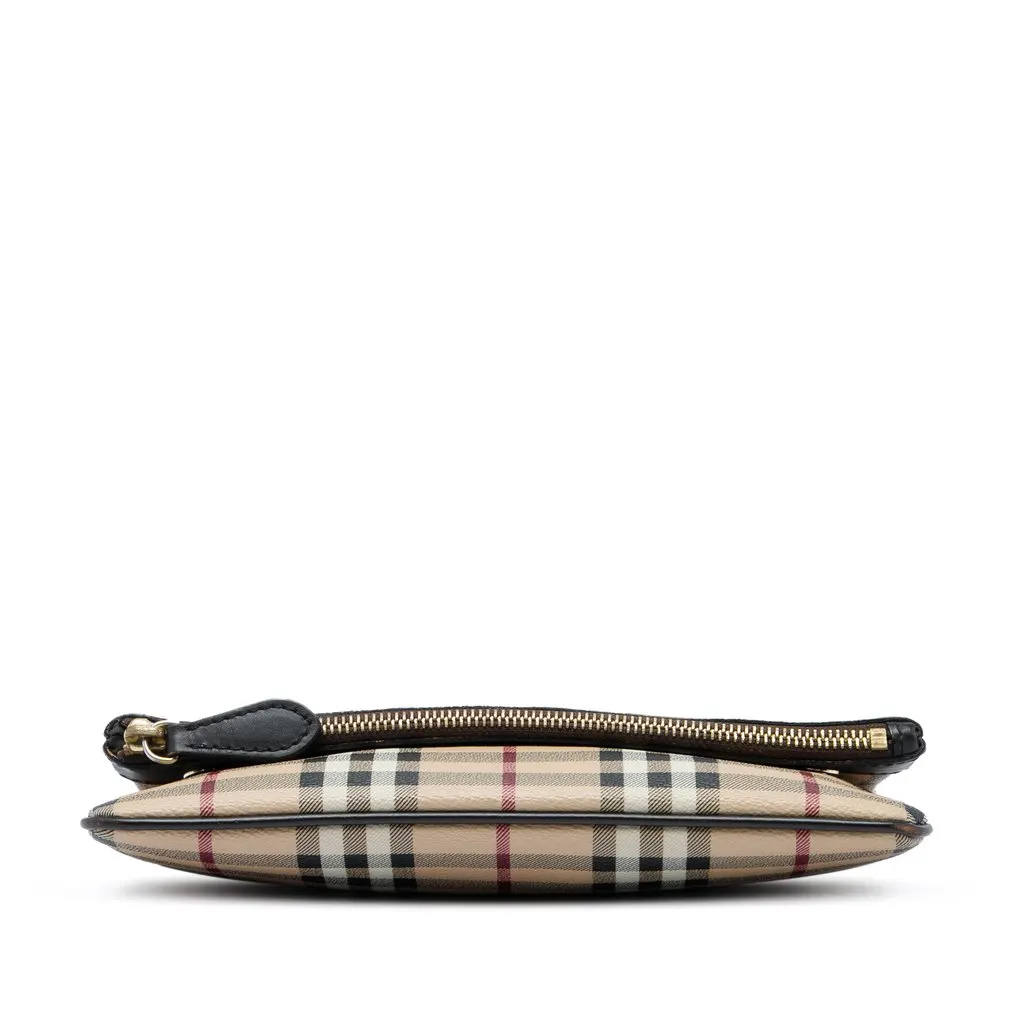 Burberry Haymarket Check Coated Canvas Adeline Fold over Clutch Beige Canvas Very good - Inside View