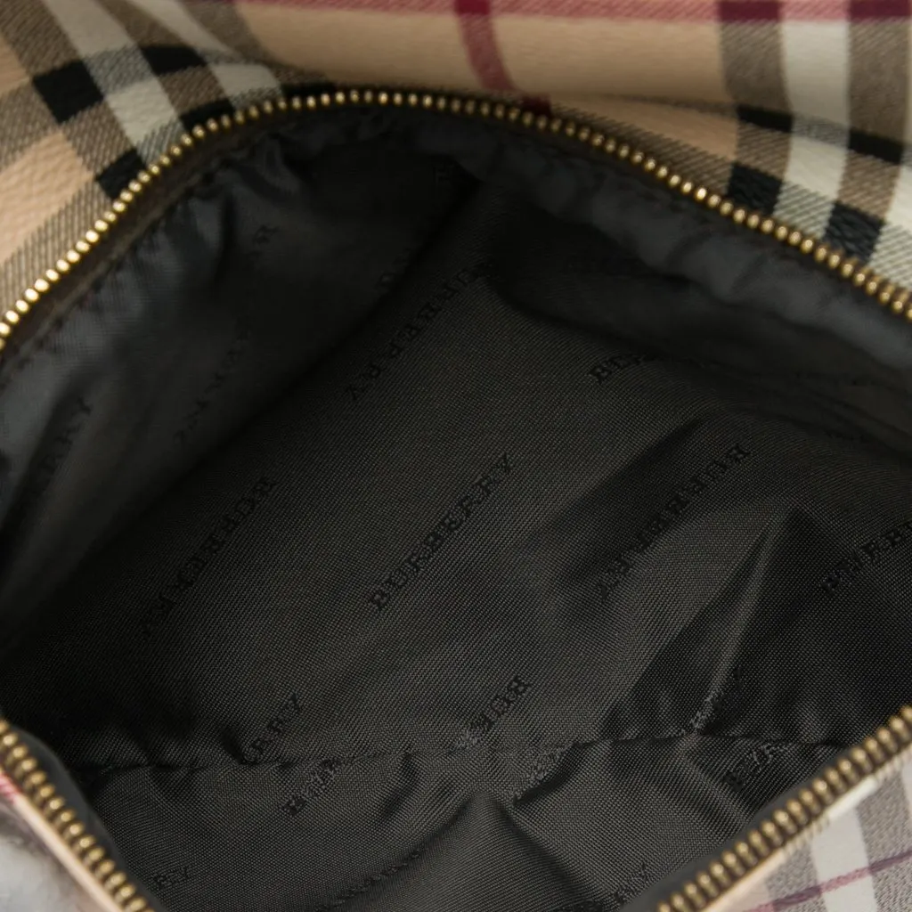 Burberry Haymarket Check Coated Canvas Adeline Fold over Clutch Beige Canvas Very good - Box View
