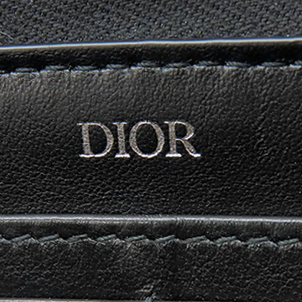 Dior Oblique Canvas and Leather Saddle Zippy Wallet Black Very good - Box View