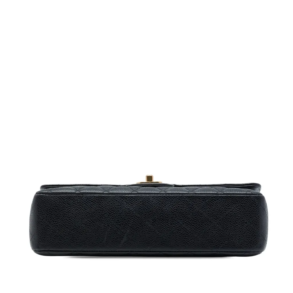 Chanel Medium Classic Caviar Double Flap Black Leather Very good - Inside View