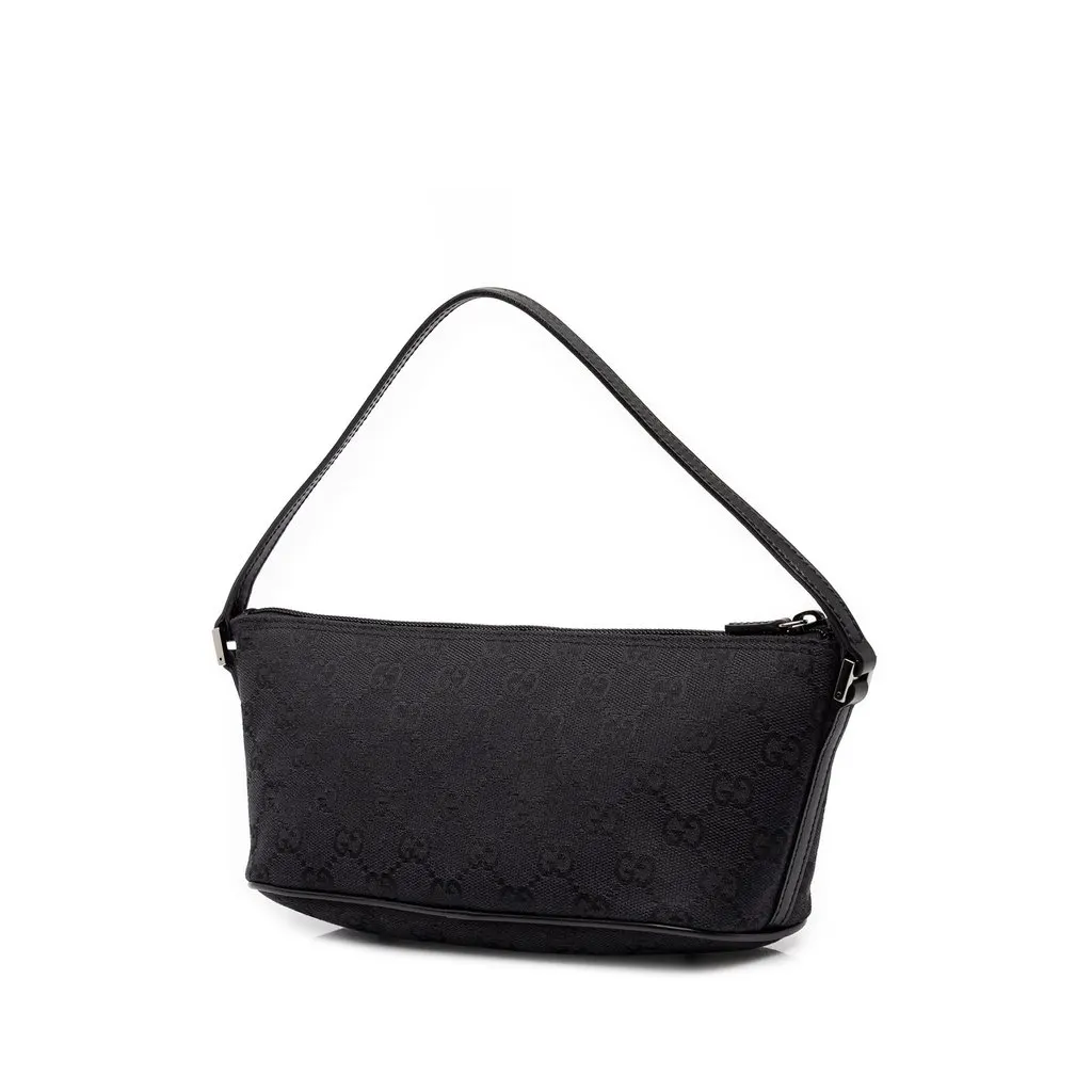 Gucci GG Canvas Boat Black Canvas Good - Back View