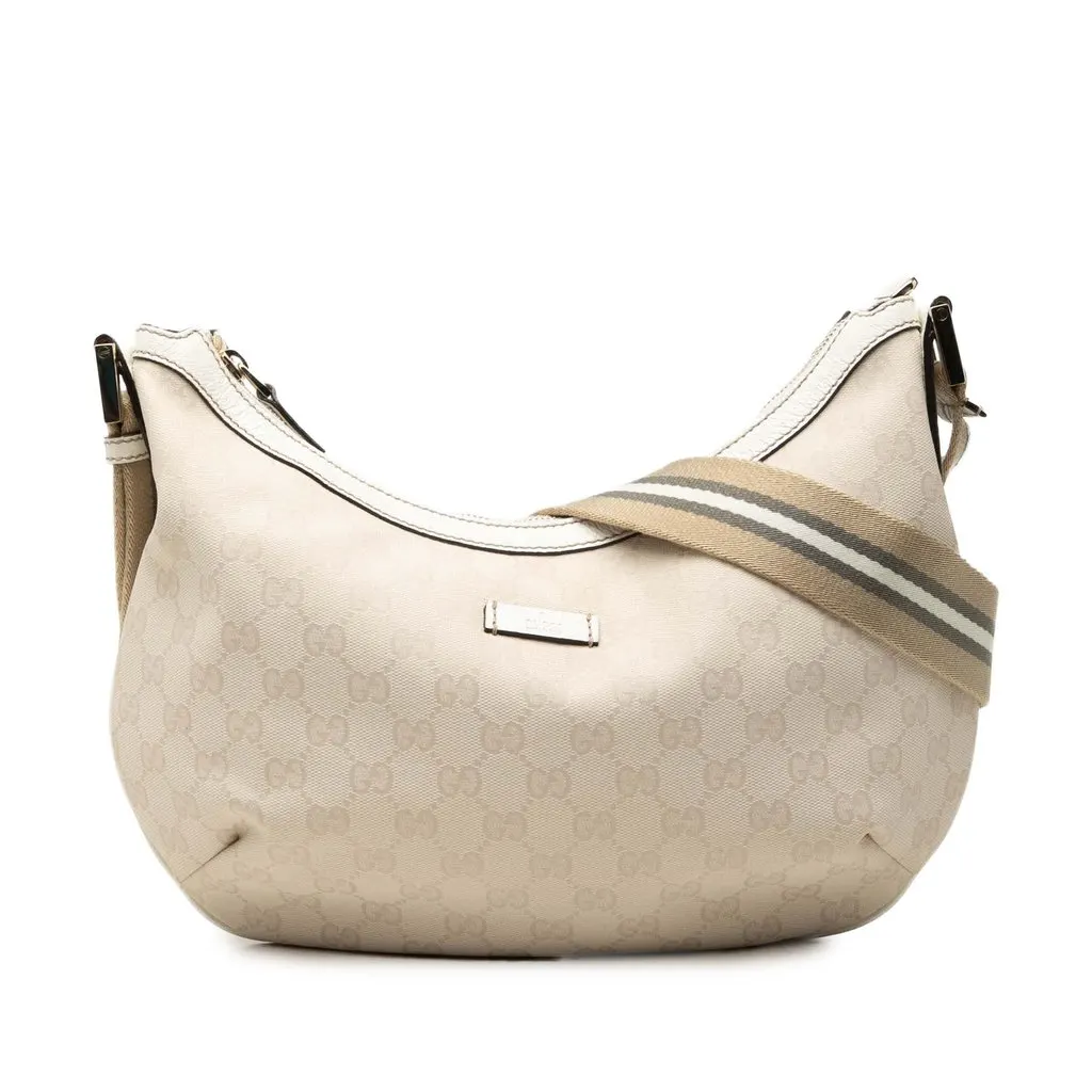 Gucci GG Canvas Web Crossbody Beige Very good - Front View