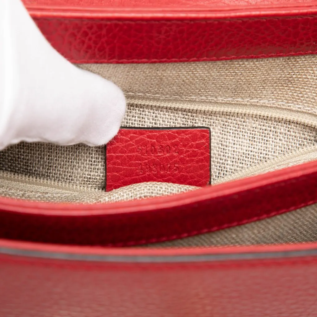 Gucci Small Dollar Calf Interlocking G Satchel Red Leather Very good - Box View