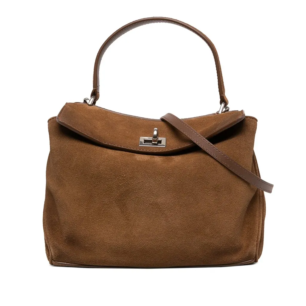 Balenciaga Mini Suede Rodeo Satchel Brown Suede Very good - Front View