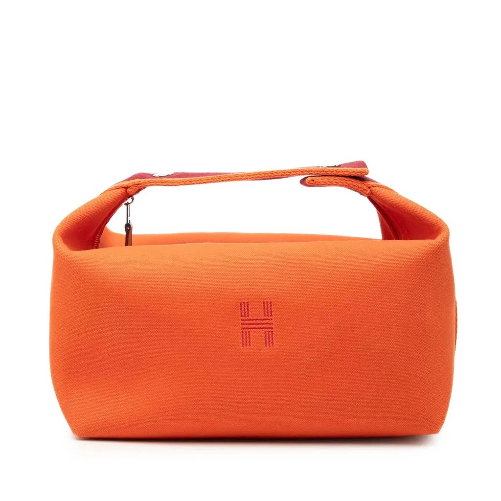 Hermès Large Toile Bride A Brac Case Orange Very good - Front View