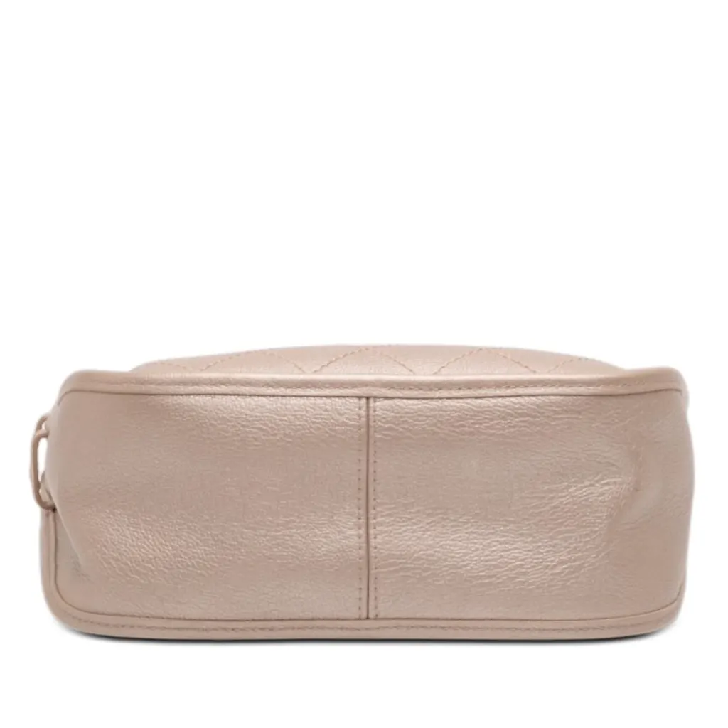 Chanel Small Quilted Metallic Calfskin Jungle Stroll Hobo Pink Leather Very good - Inside View