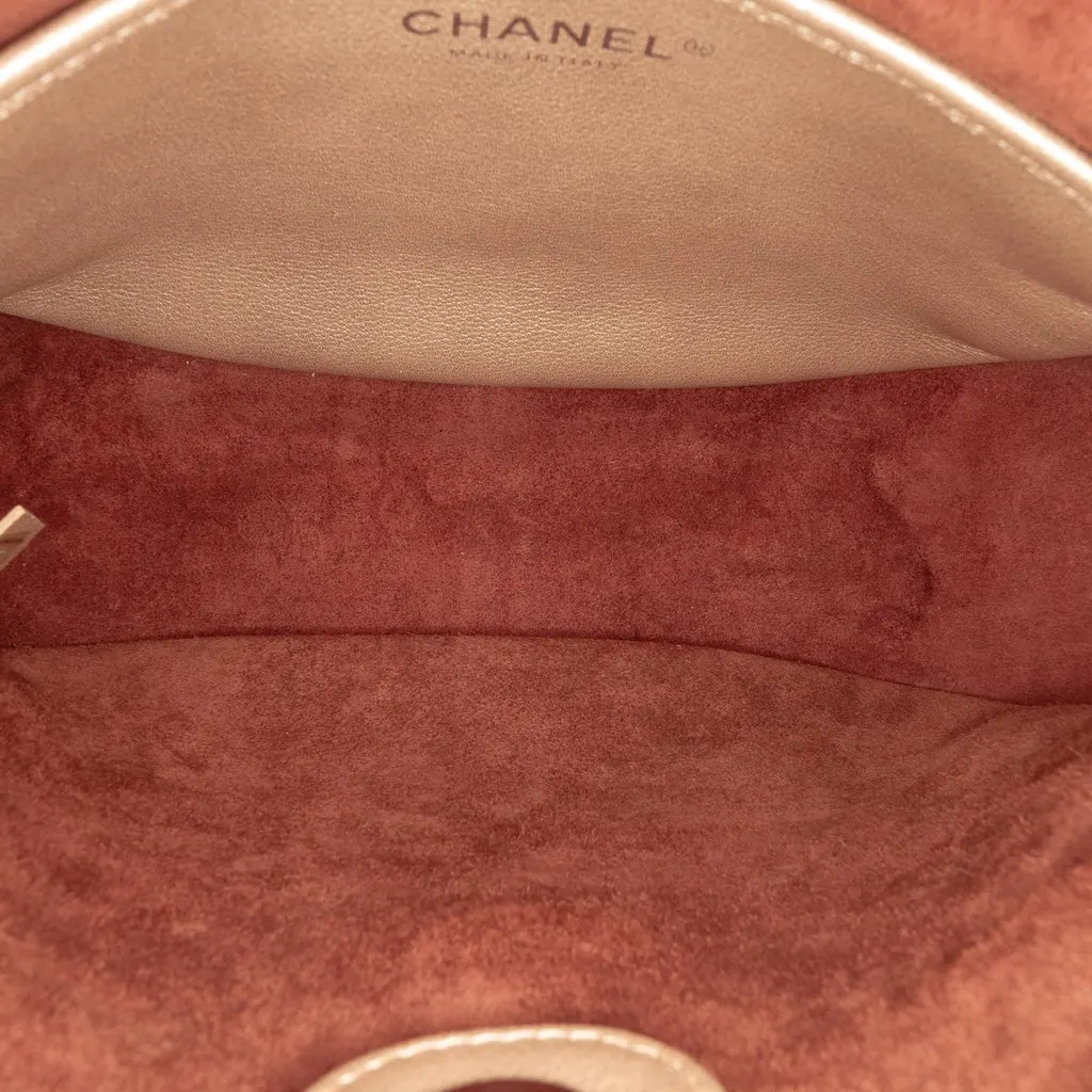 Chanel Small Quilted Metallic Calfskin Jungle Stroll Hobo Pink Leather Very good - Model View