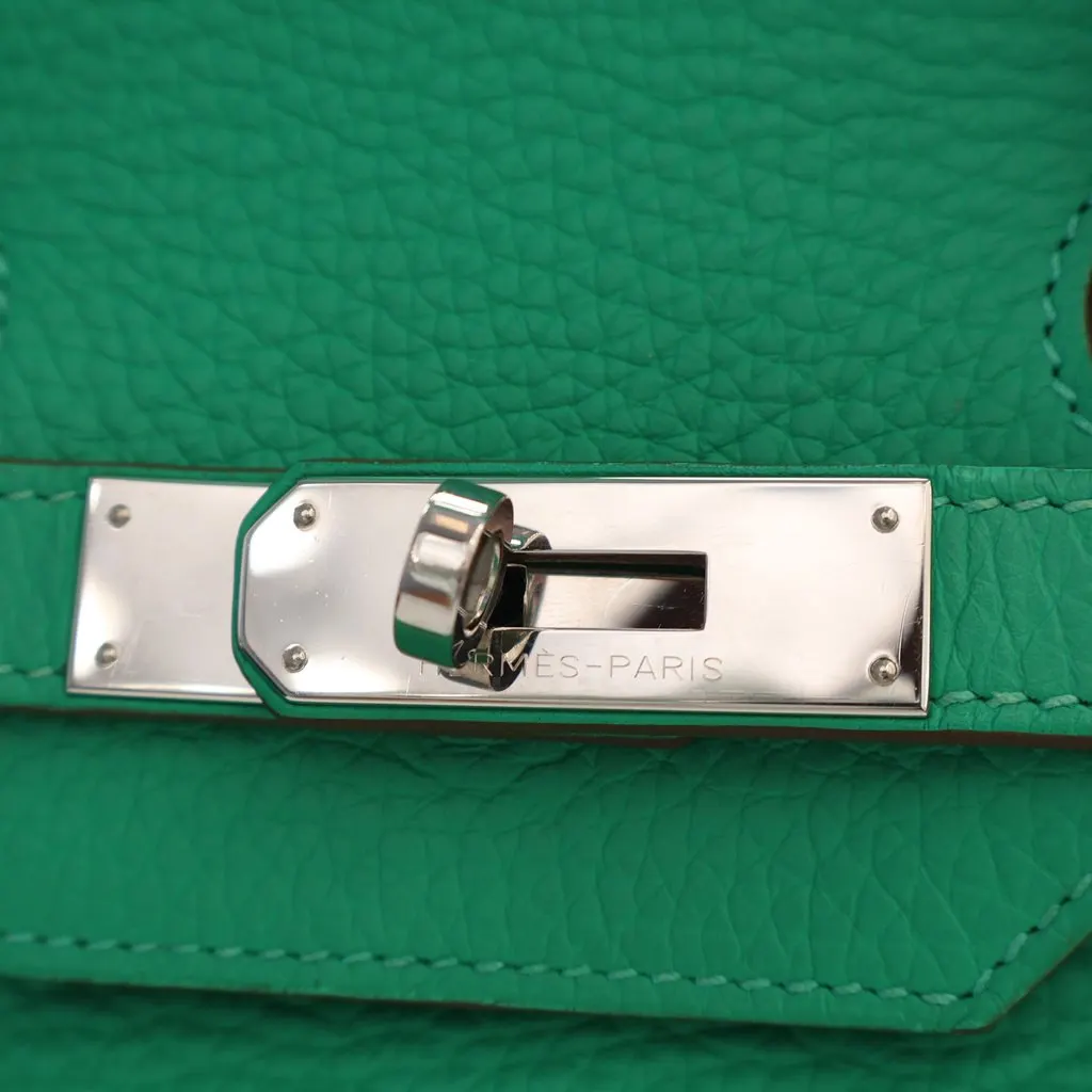 Hermès Clemence Birkin Retourne 35 Green Leather Very good - Box View