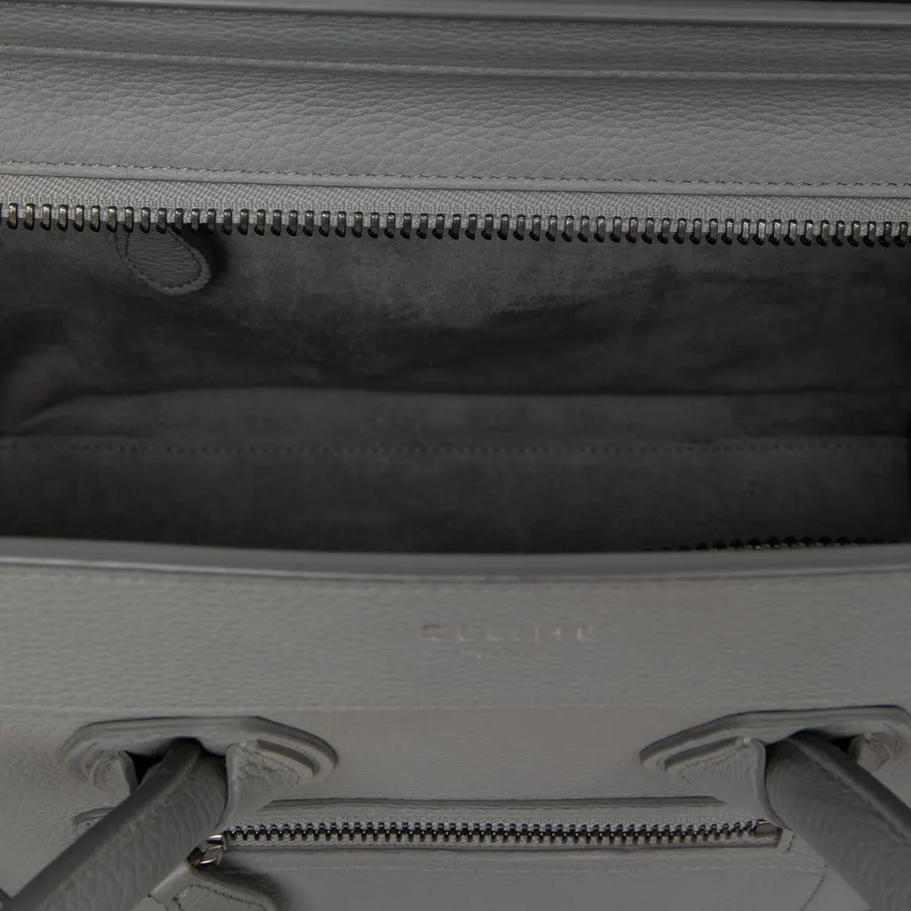 Celine Micro Calfskin Luggage Tote Grey Leather Very good - Model View