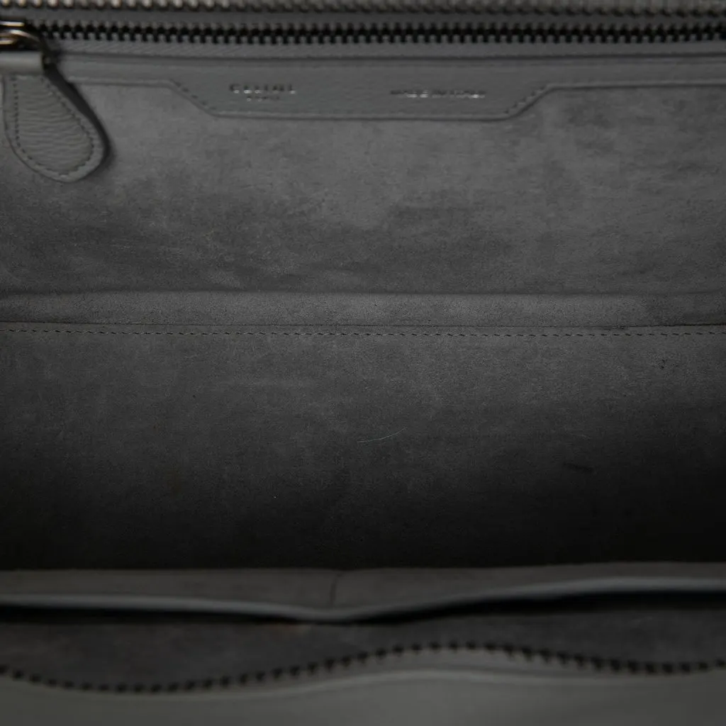Celine Micro Calfskin Luggage Tote Grey Leather Very good - Box View