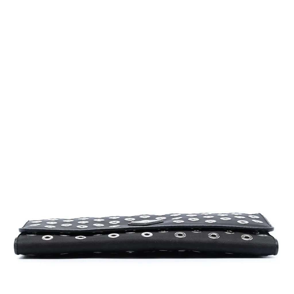 Prada Tessuto Grommet Wallet On Chain Black Very good - Inside View