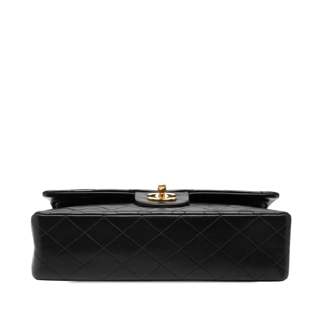 Chanel Medium Classic Lambskin Double Flap Black Leather Good - Inside View