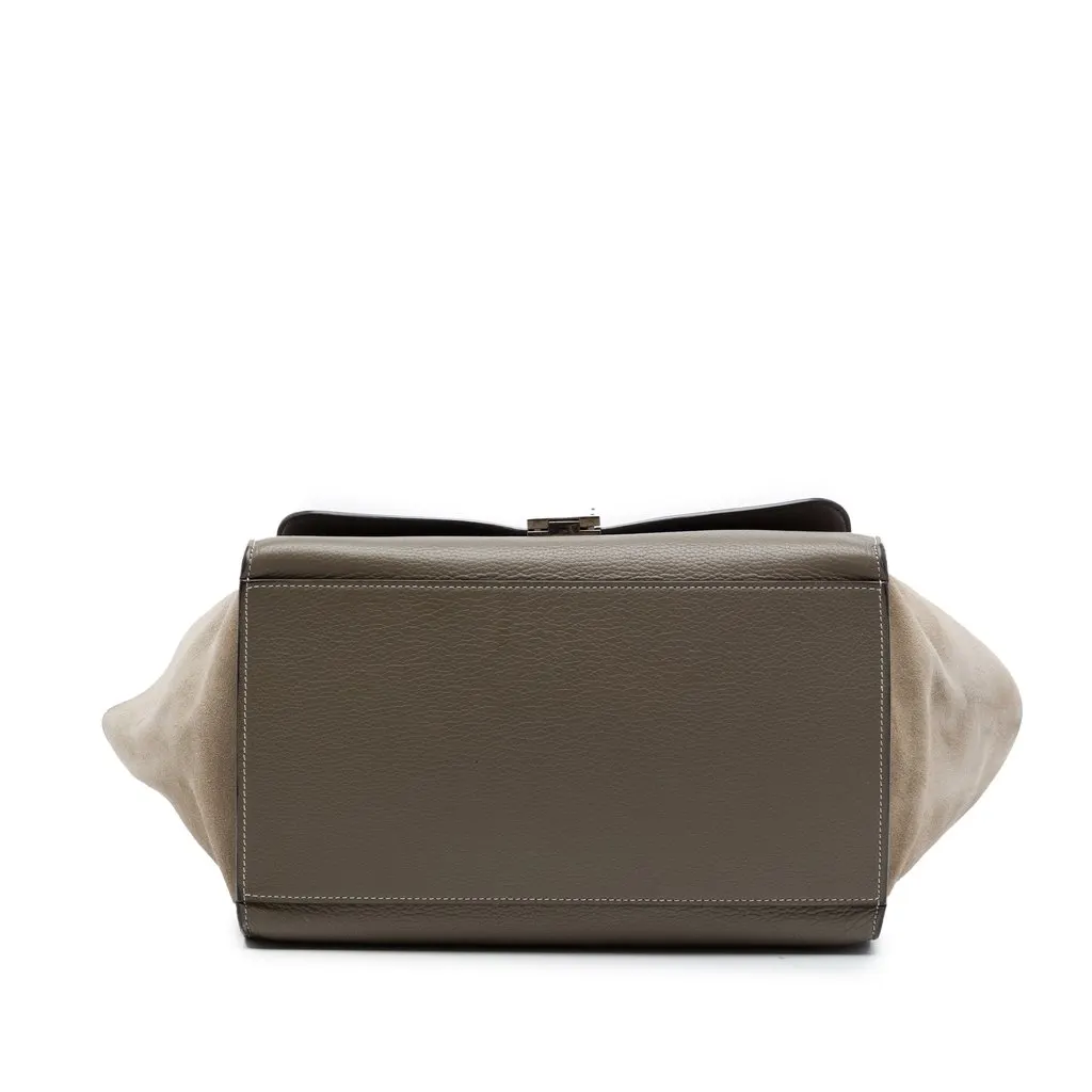Celine Medium Calfskin and Suede Trapeze Satchel Brown Leather Very good - Inside View
