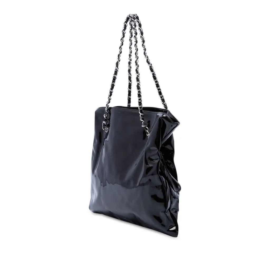 Chanel Large Patent Bon Bon Tote Black Leather Very good - Back View