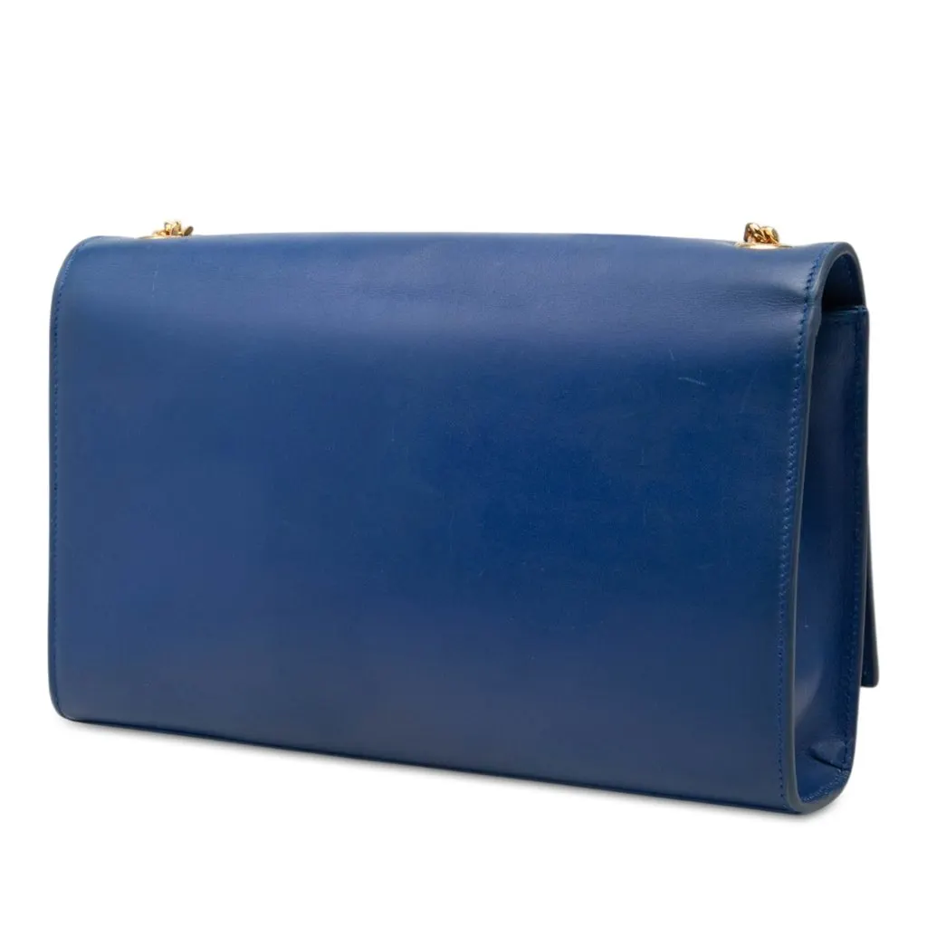 Saint Laurent Medium Smooth Calfskin Monogram Kate Tassel Crossbody Blue Leather Very good - Back View