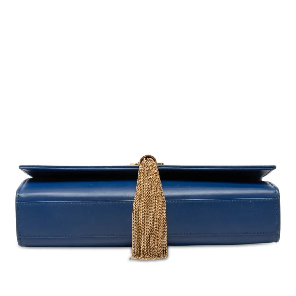 Saint Laurent Medium Smooth Calfskin Monogram Kate Tassel Crossbody Blue Leather Very good - Inside View