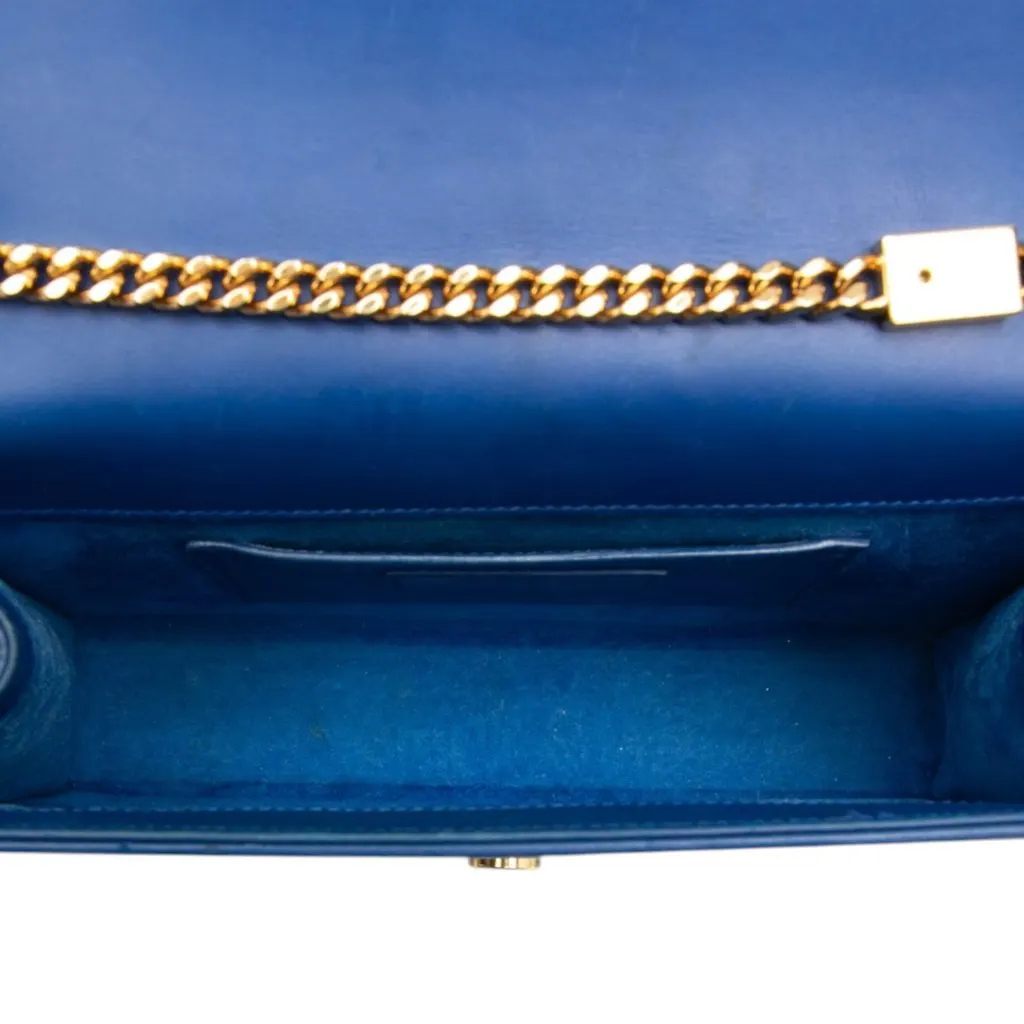 Saint Laurent Medium Smooth Calfskin Monogram Kate Tassel Crossbody Blue Leather Very good - Model View