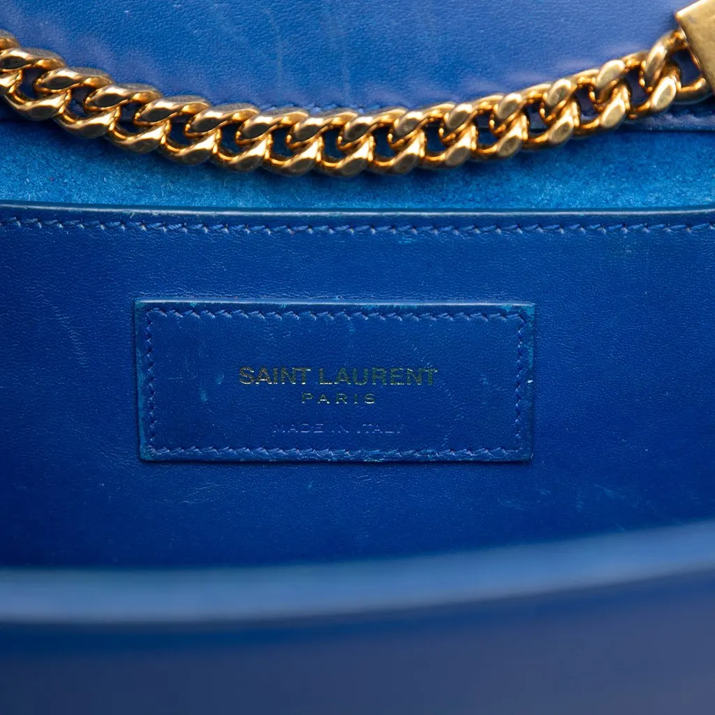 Saint Laurent Medium Smooth Calfskin Monogram Kate Tassel Crossbody Blue Leather Very good - Box View