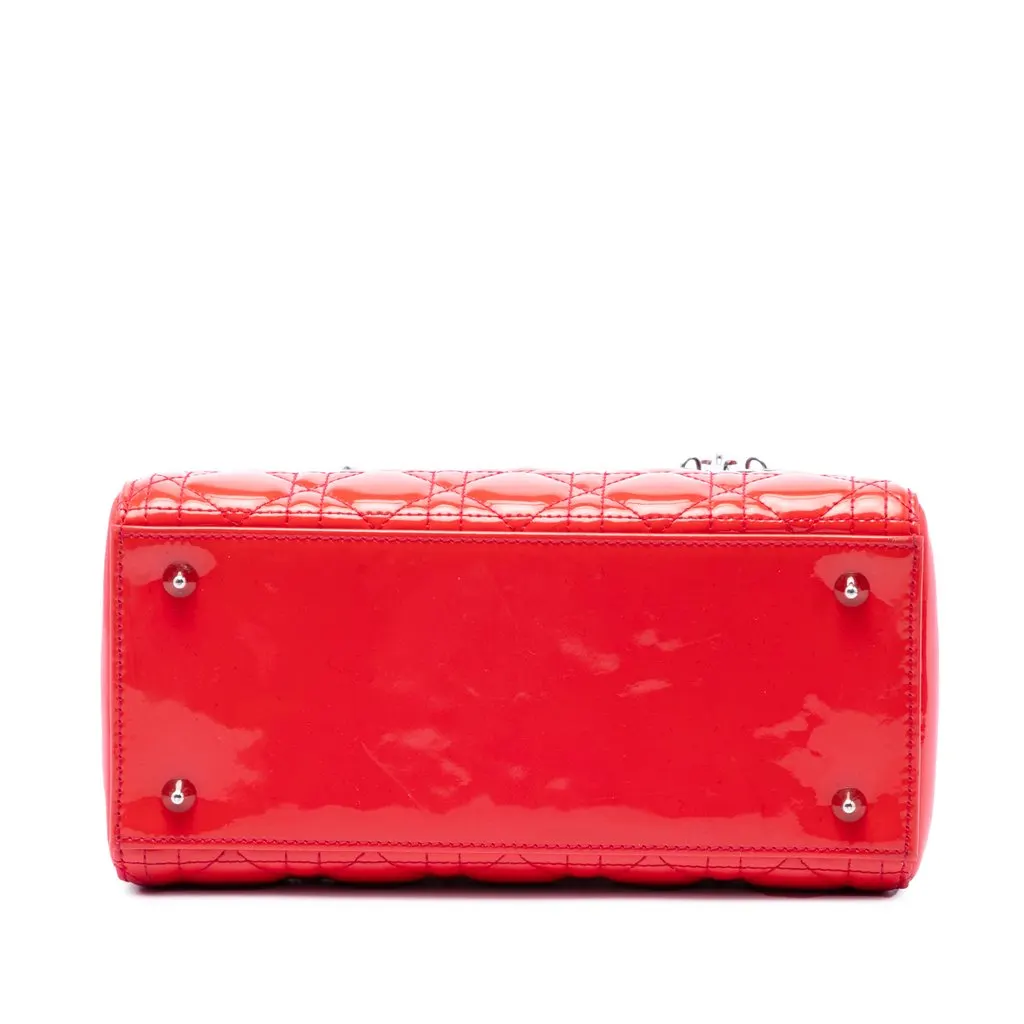 Dior Medium Patent Cannage Lady Dior Red Leather Very good - Inside View