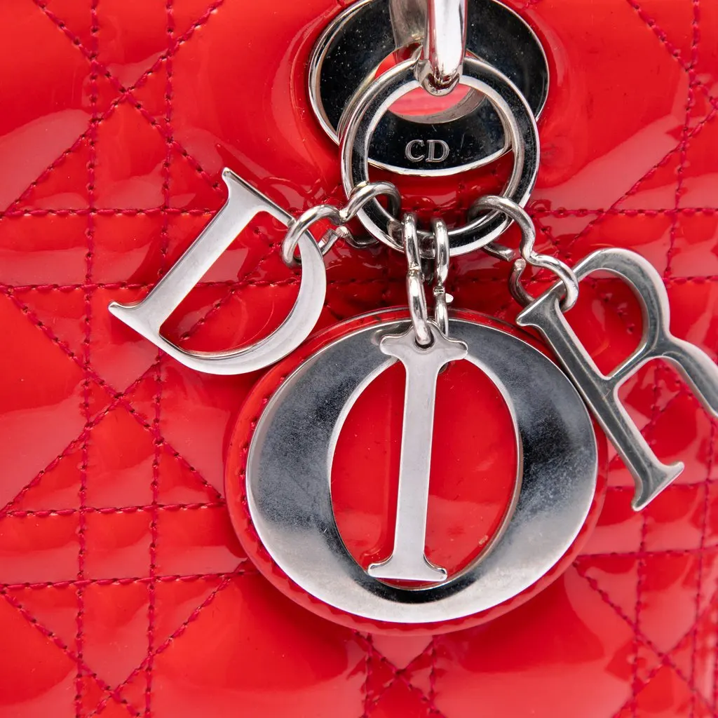 Dior Medium Patent Cannage Lady Dior Red Leather Very good - Box View