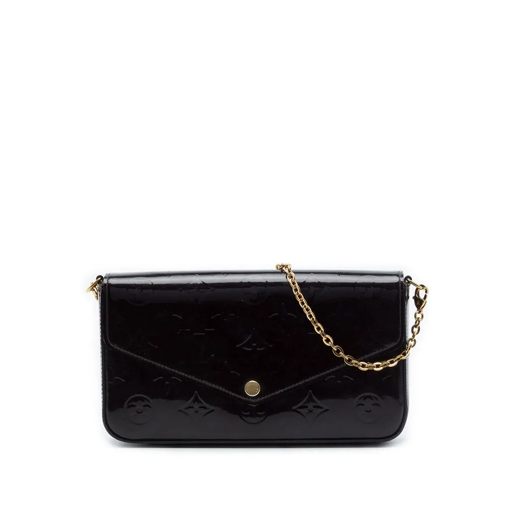 Louis Vuitton Monogram Vernis Pochette Felicie Purple Leather Very good - Front View