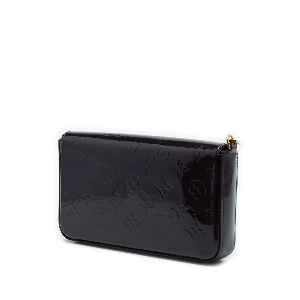 Louis Vuitton Monogram Vernis Pochette Felicie Purple Leather Very good - Back View